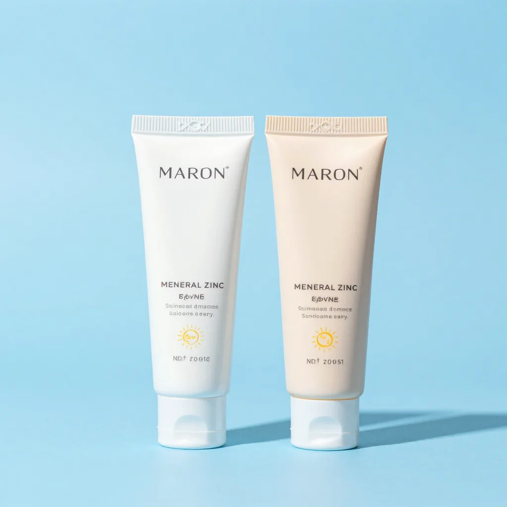 Two tinted mineral zinc sunscreen tubes together