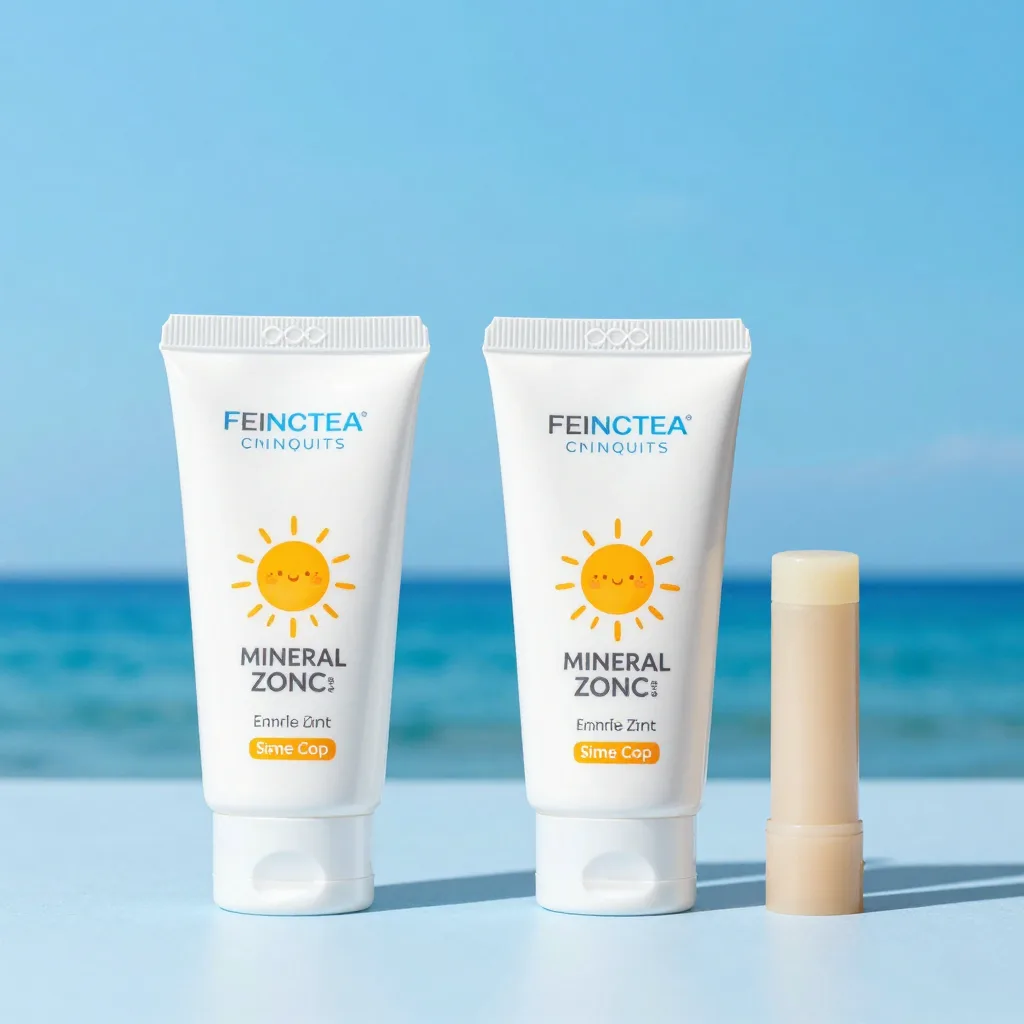 A family pack of mineral zinc sunscreen with two tubes and a stick